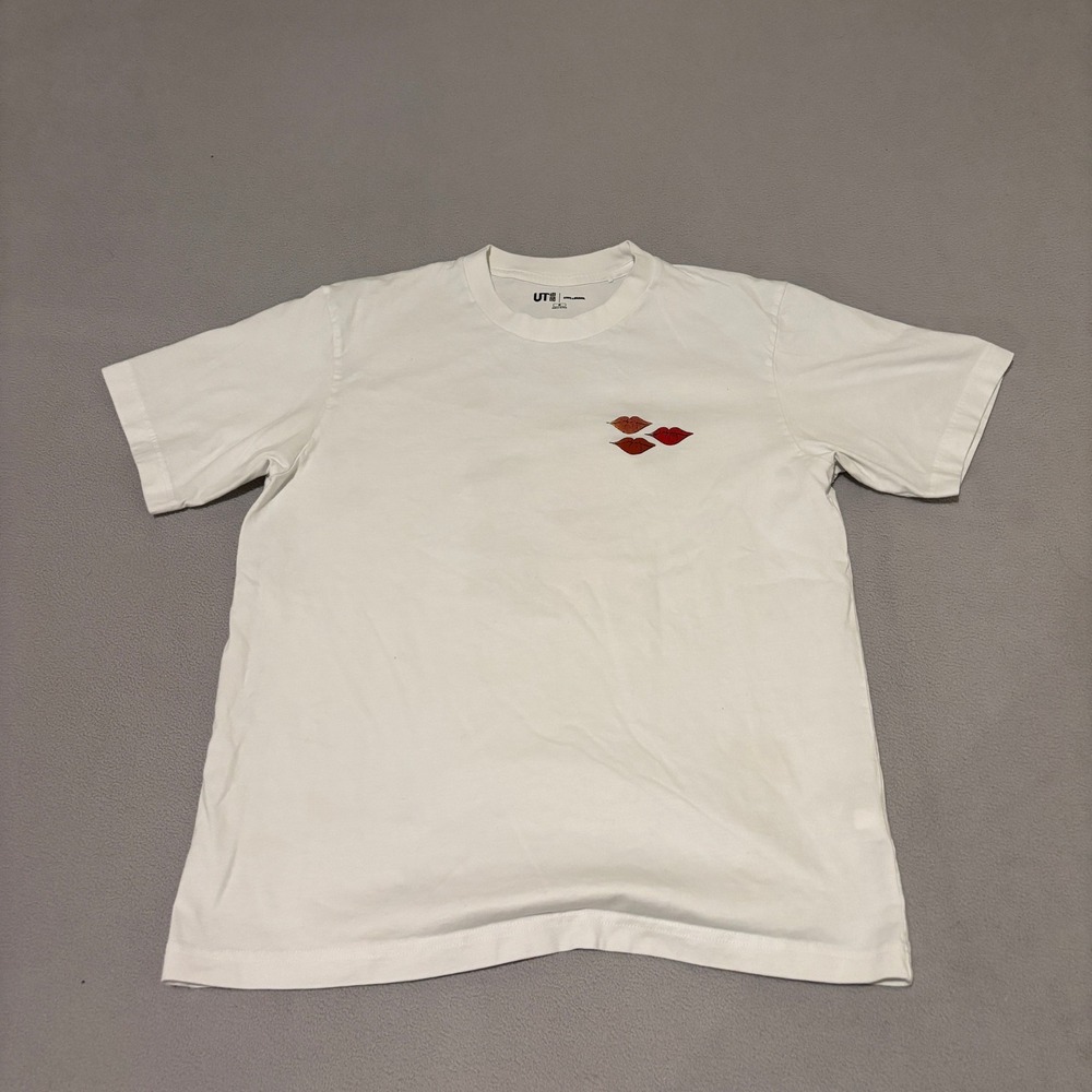 Uniqlo UT KAWS x Andy Warhol White Graphic T-Shirt Lips Companion Mens Medium